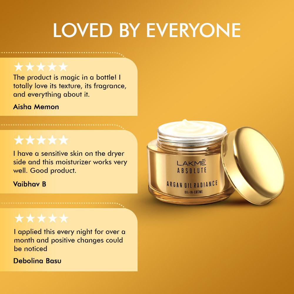 Lakme Absolute Argan Oil Radiance Overnight Oil-In-Creme with Moroccan Argan Oil SPF 30 PA++