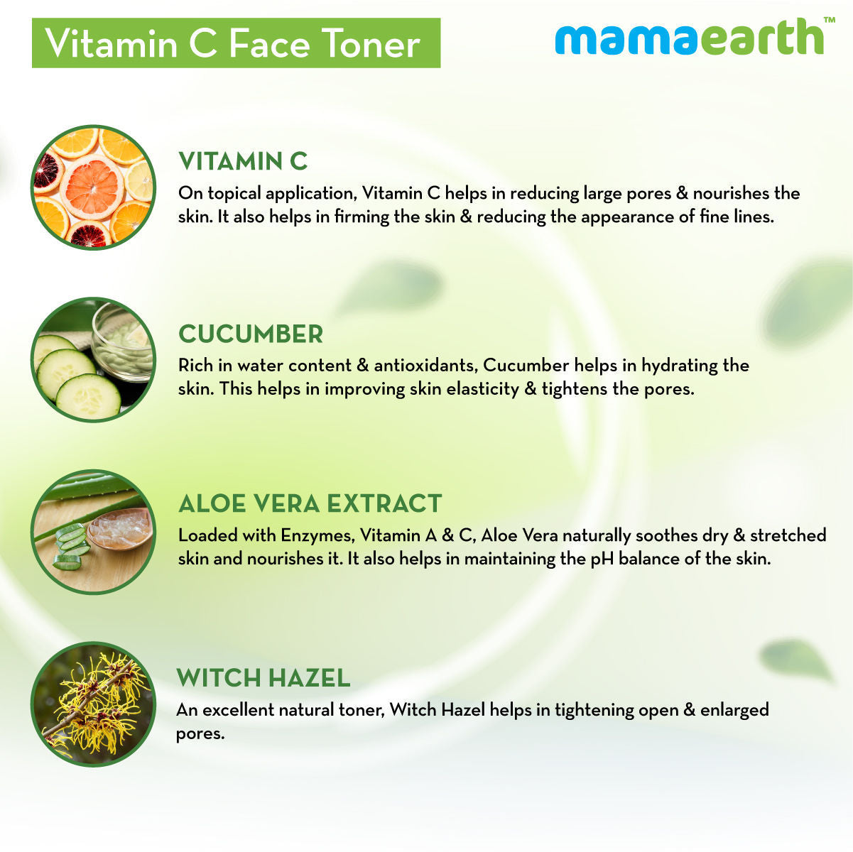 Mamaearth Vitamin C Face Toner with Witch Hazel for Pore Tightening and All Skin Types