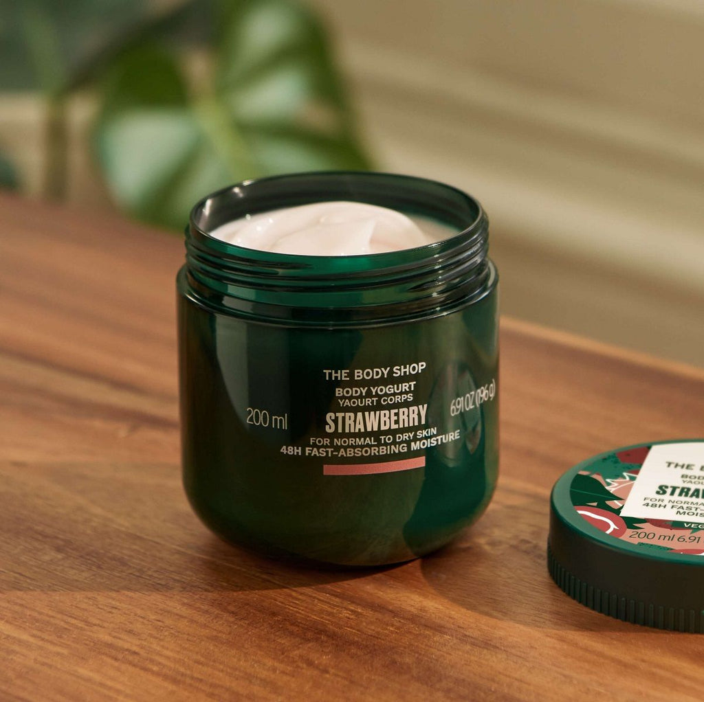 The Body Shop Strawberry Body Yogurt, 48-Hour Hydration, Strawberry Oil & Shea Butter