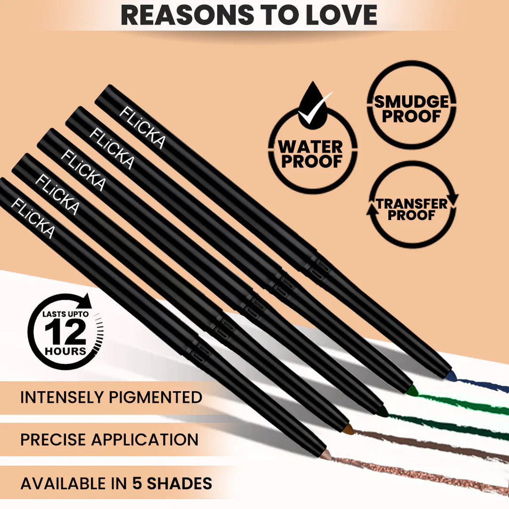 Flicka Wild & Kind Kajal Pen Eyeliner Smudgeproof Waterproof Intense Pigment