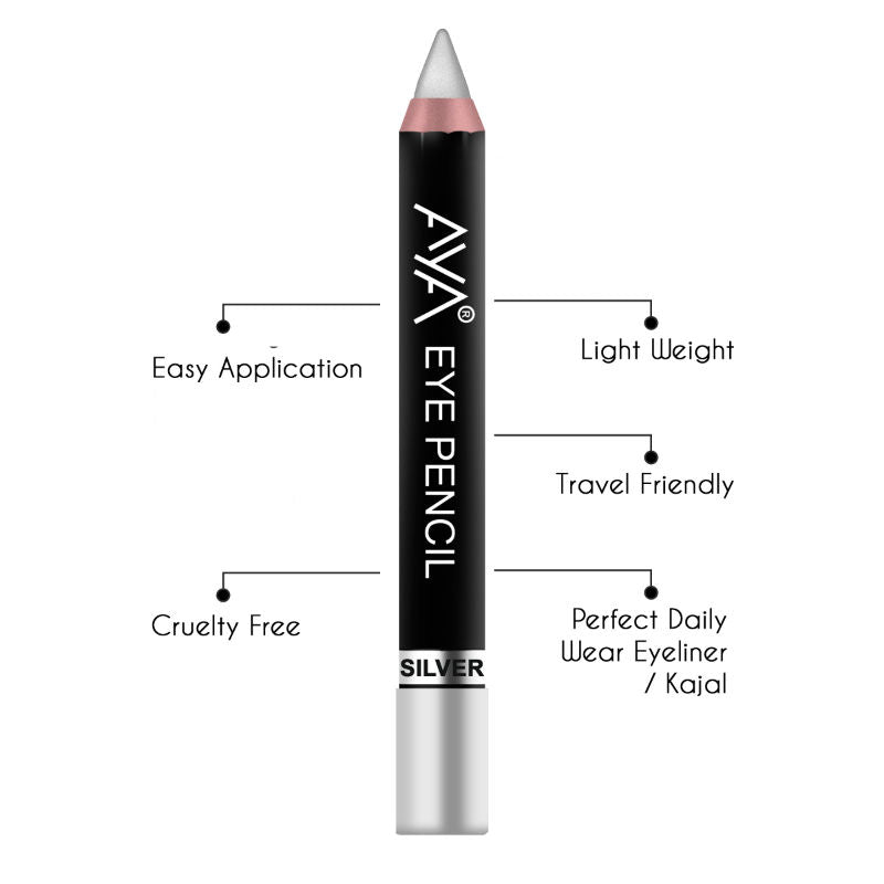 AYA Eye Pencil For Kajal/Eyeliner - Silver