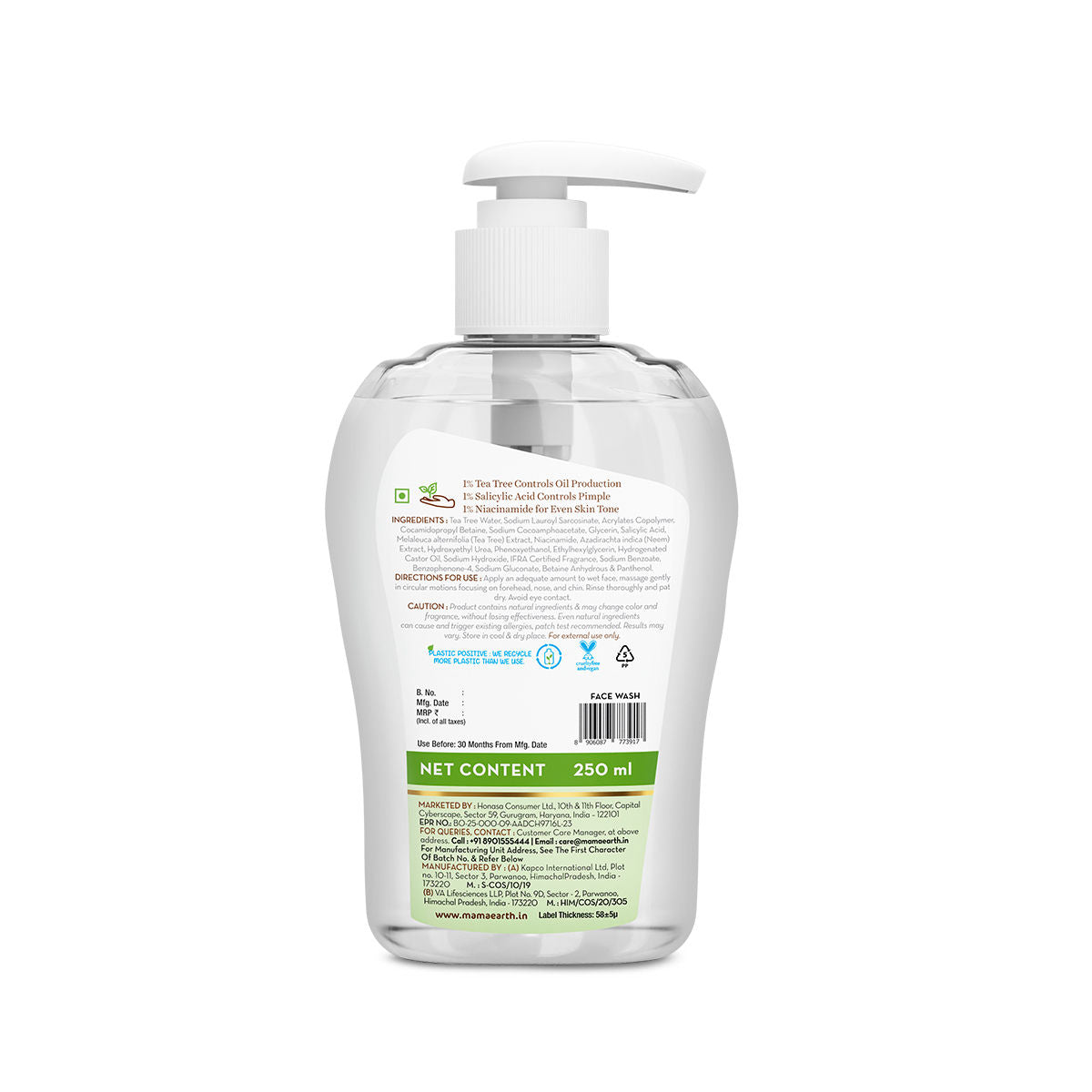 Mamaearth Face Wash With Tea Tree Oil And Neem Extract For Acne &pimples