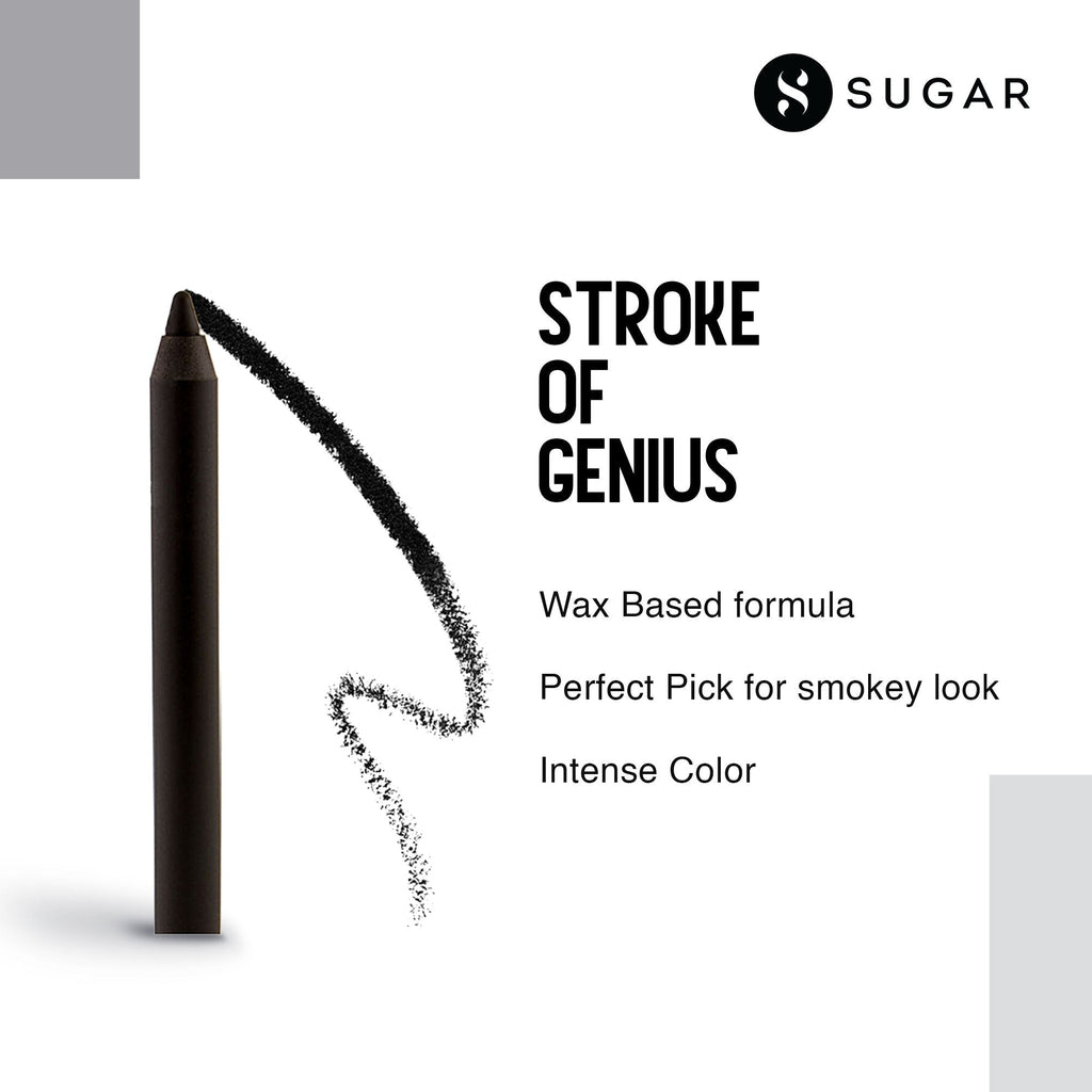 SUGAR Stroke Of Genius Heavy Duty Kohl With Free Sharpener - 01 Back To Black