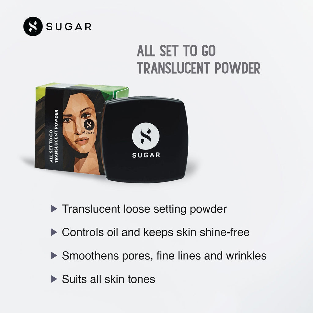 SUGAR All Set To Go Translucent Powder For Face|Setting Loose Powder |Lightweight| Matte Finish