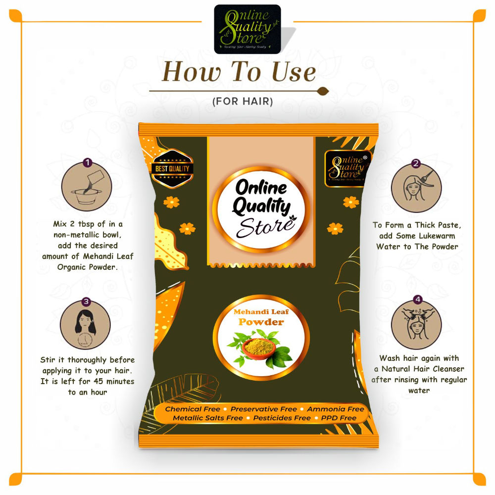 Online Quality Store Mehandi Powder Pure & Natural For Hair
