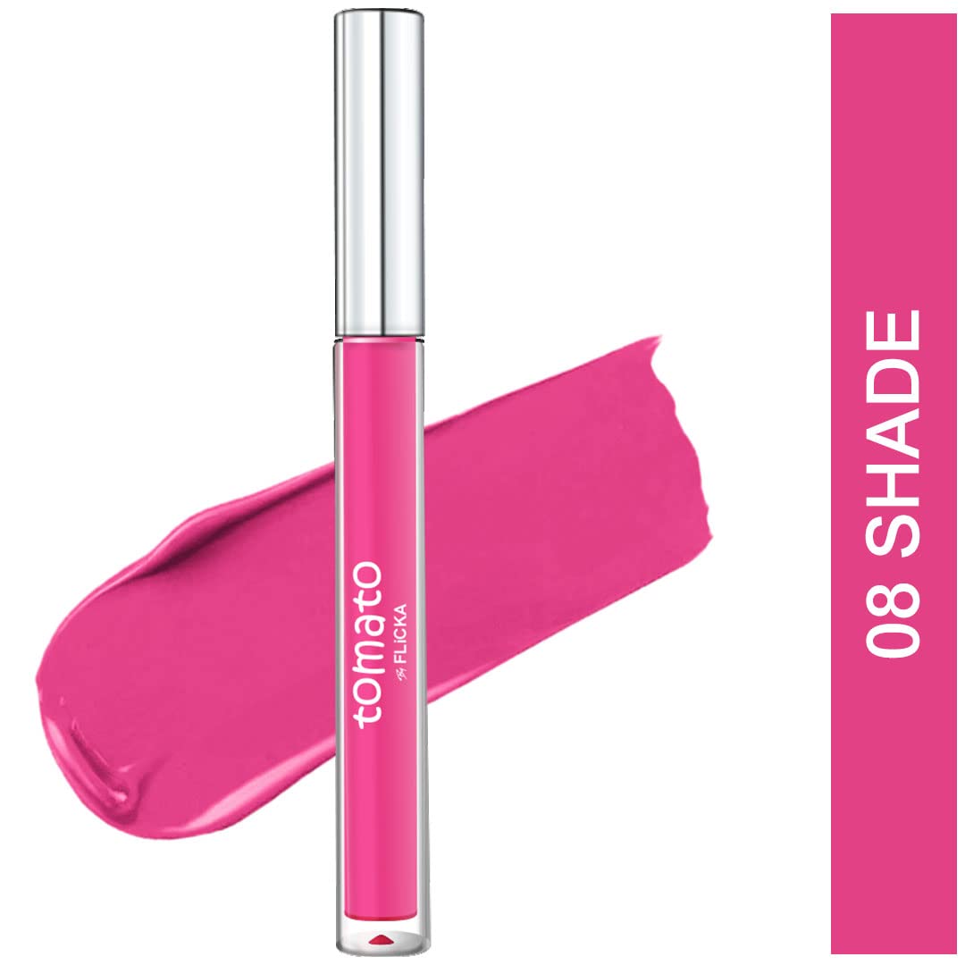 Flicka Tomato Liquid Lipstick Rich Matte Long Lasting Intense Pigment Smudgeproof