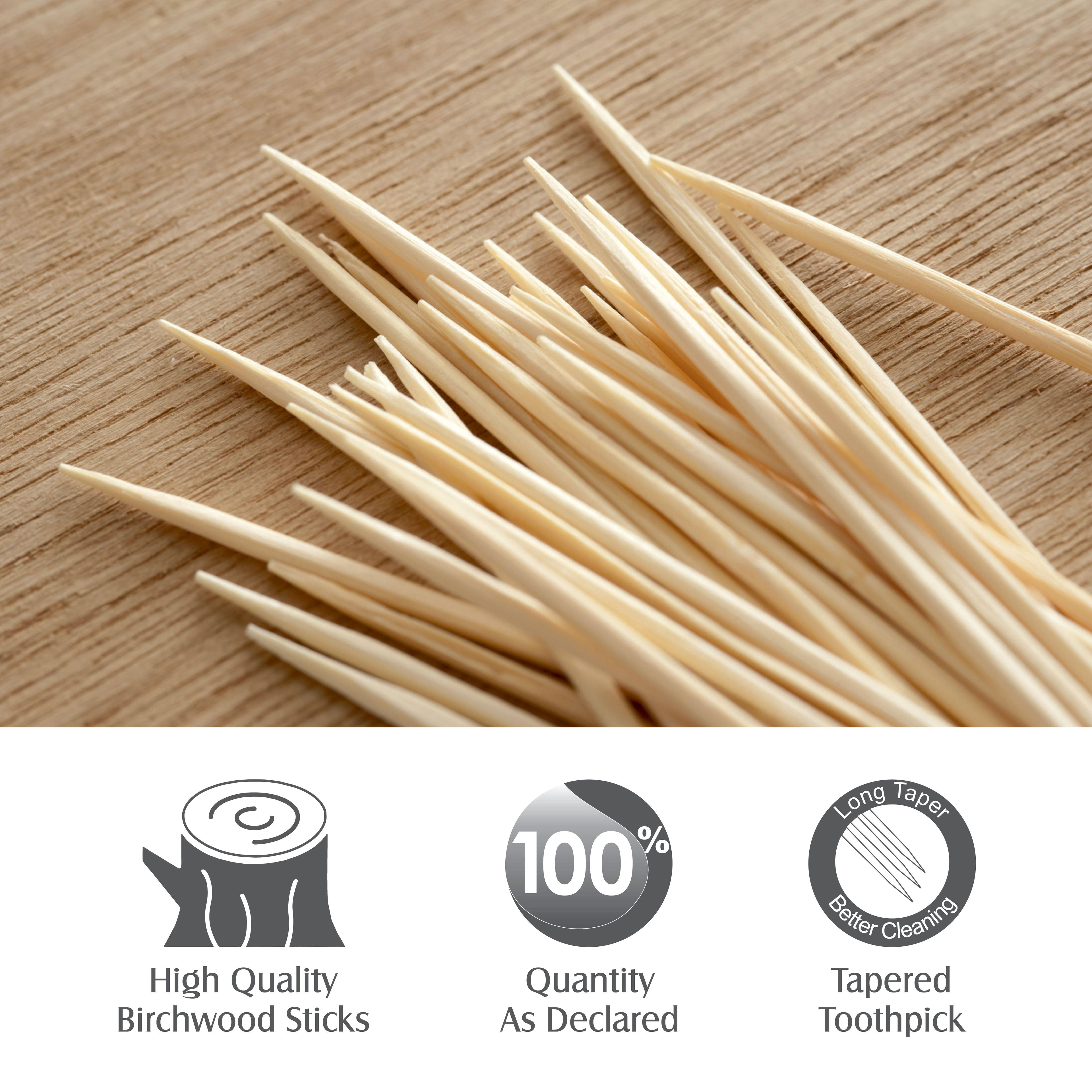 Tulips Wooden Tooth Picks 240 Sticks in a Re-Usable Dispenser