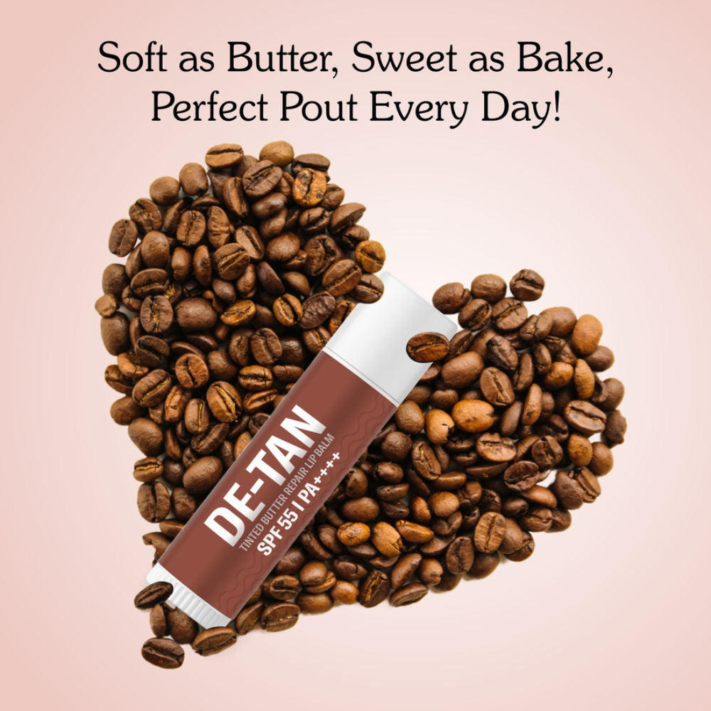 BAKE De-Tan Tinted Butter Lip Balm SPF 55PA++++with Kojic Acid For Tanned, Dark & Pigmented Lips