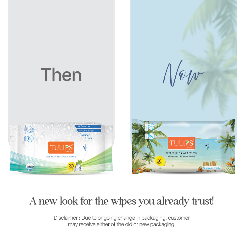Tulips Refreshing Wet Wipes Summer Fresh Fragrance