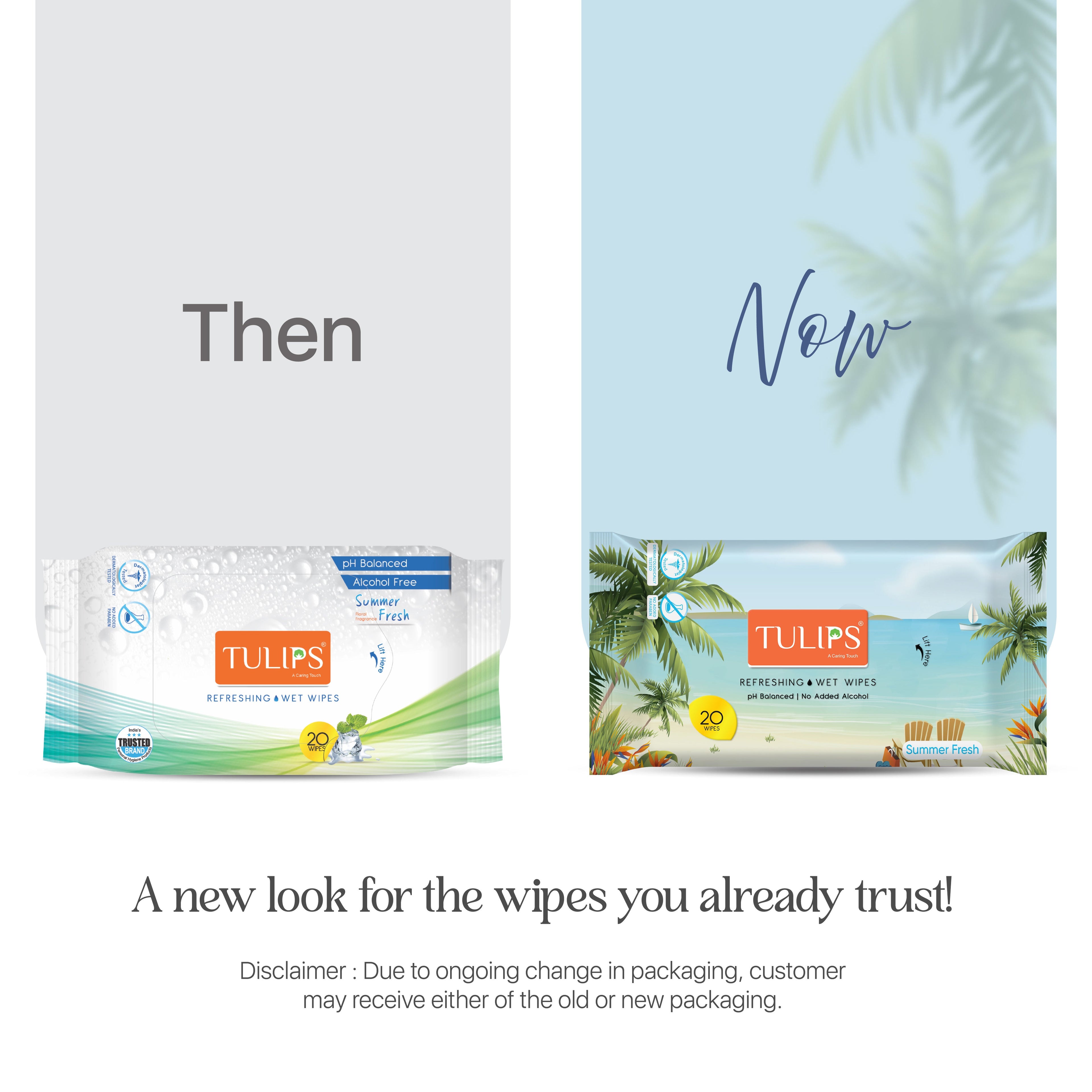Tulips Refreshing Wet Wipes Summer Fresh Fragrance