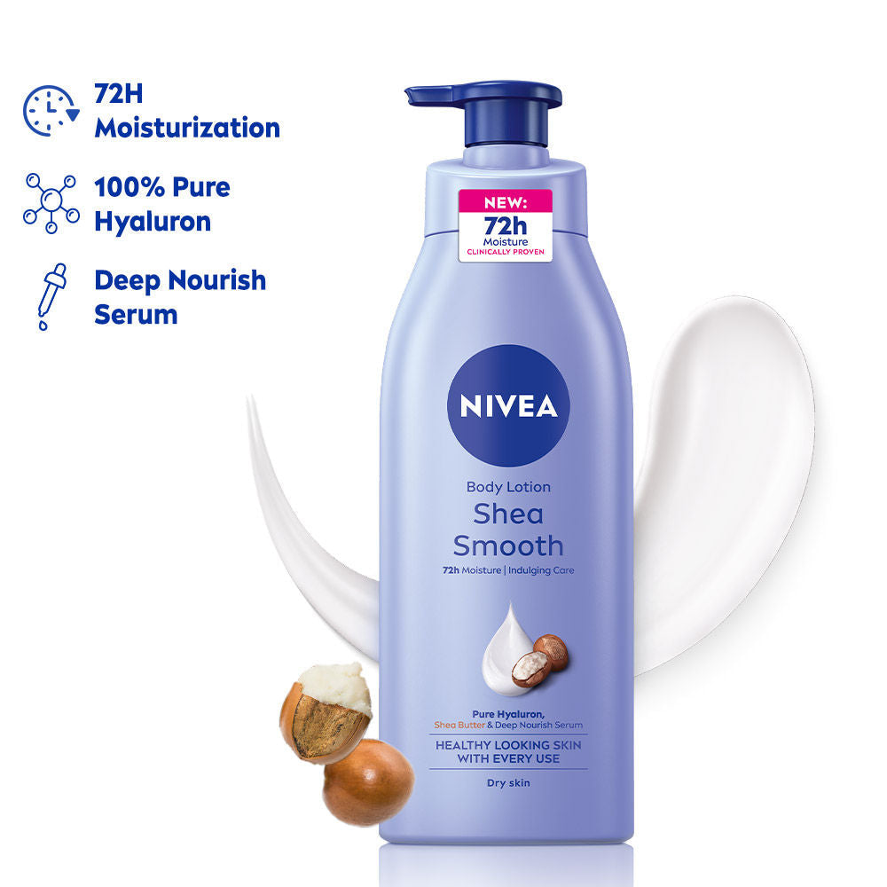 NIVEA Body Lotion for Dry Skin, Shea Smooth, with Shea Butter