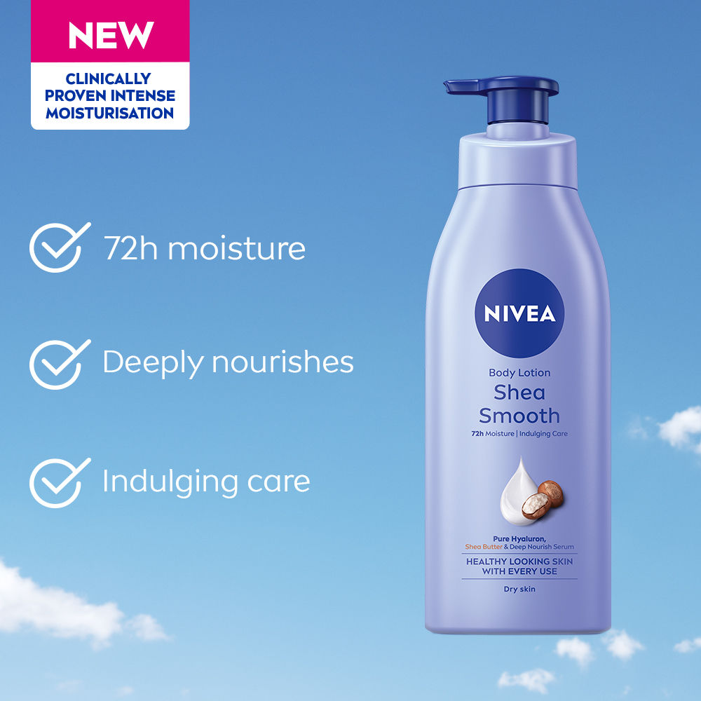 NIVEA Body Lotion for Dry Skin, Shea Smooth, with Shea Butter