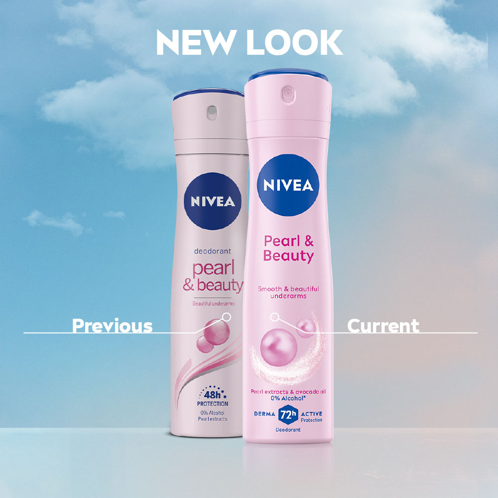 NIVEA Deo Pearl & Beauty Extracts & 0% Alcohol, For Smooth Underarms, 48H Freshness and Odour Protection