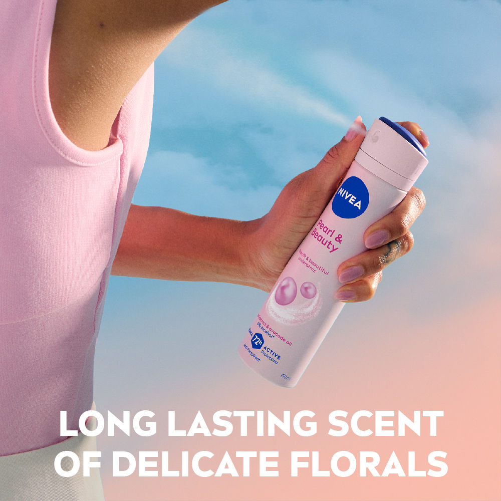 NIVEA Deo Pearl & Beauty Extracts & 0% Alcohol, For Smooth Underarms, 48H Freshness and Odour Protection