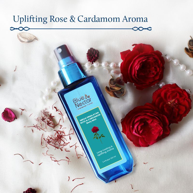 Blue Nectar Body Mist for Women and Men, Long Lasting Uplifting Body Spray with Rose and Cardamom