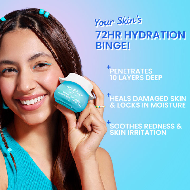 Dot & Key 72Hr Hydrating Lightweight Gel Face Moisturizer With Hyaluronic Acid & Probiotics