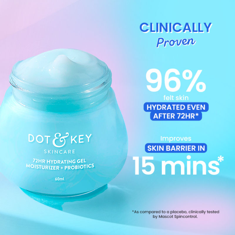 Dot & Key 72Hr Hydrating Lightweight Gel Face Moisturizer With Hyaluronic Acid & Probiotics