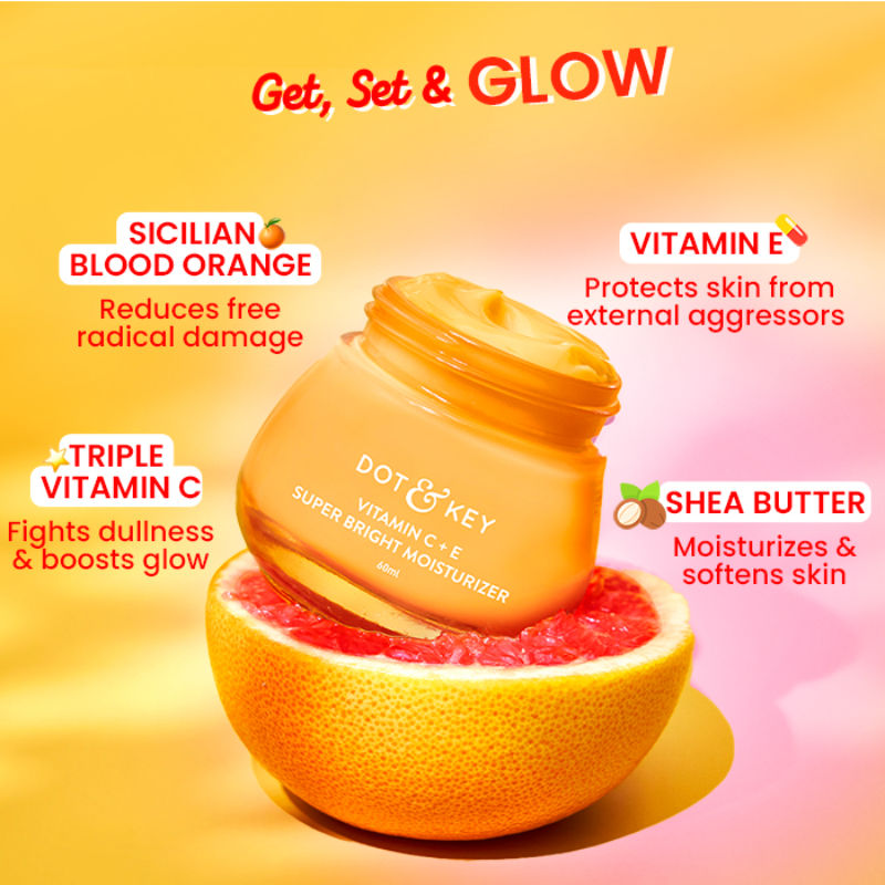 Dot & Key Vitamin C + E Super Bright Face Moisturizer For Glowing Skin, Fades Dark Spots