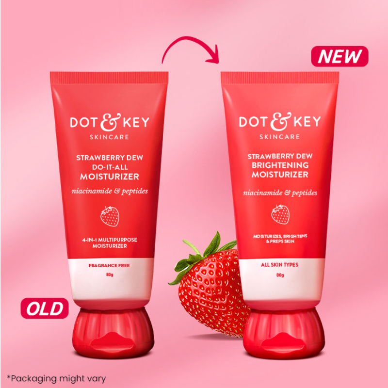 Dot & Key Strawberry Dew Brightening Moisturizer, Niacinamide & Peptides, Brightens & Smoothes Skin