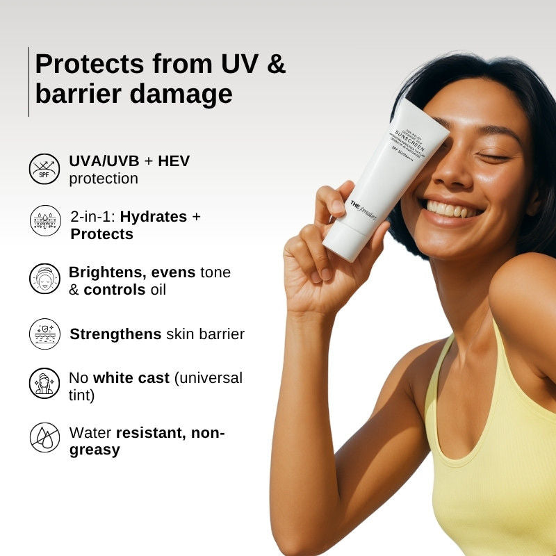 The Formularx Sun Relief Ceramide Silk Sunscreen Spf 50 Pa++++ With Niacinamide & Peptide