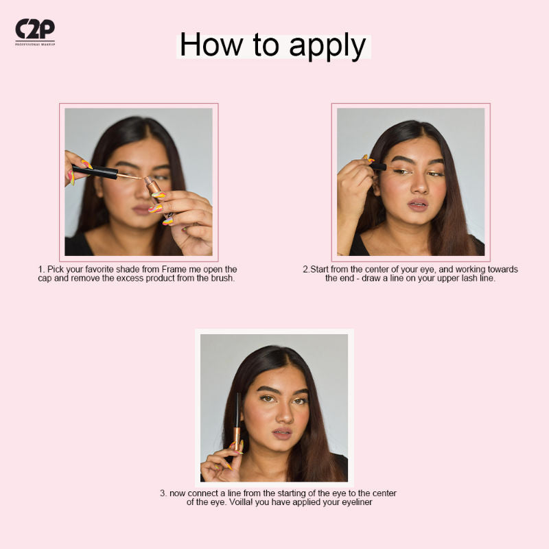 C2P Pro Frame Me Waterproof Liquid Eyeliner Smudge Proof Long Lasting Upto 24Hrs