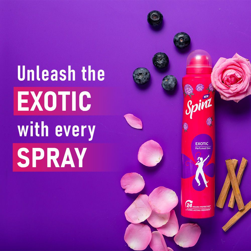 Spinz Exotic Perfumed Deo For Women With Bulgarian Rose Fragrance For Long Lasting Freshness