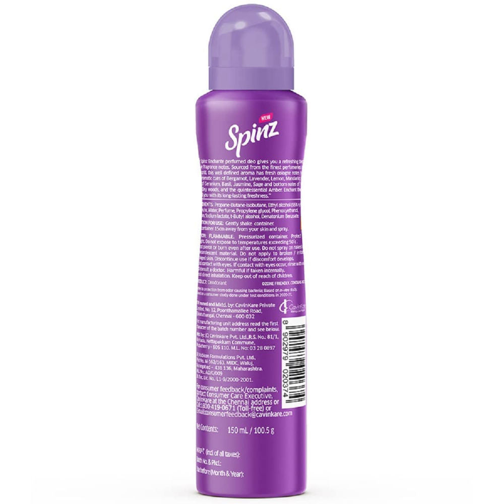 Spinz Enchante Perfumed Deo For Women With International Fragrances For Long Lasting Freshness
