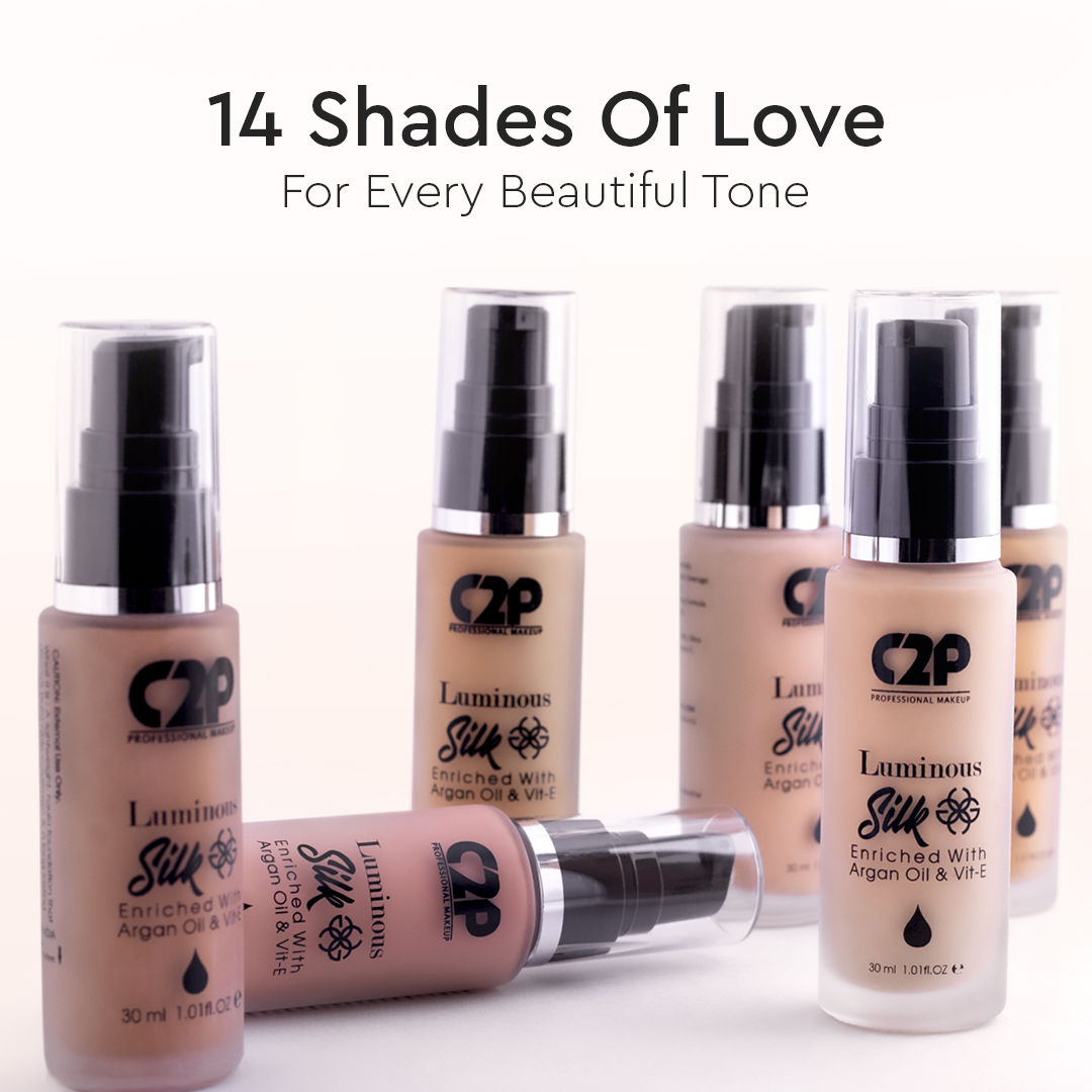 C2p Pro Luminous Silk High Coverage Liquid Foundation For Face Makeup