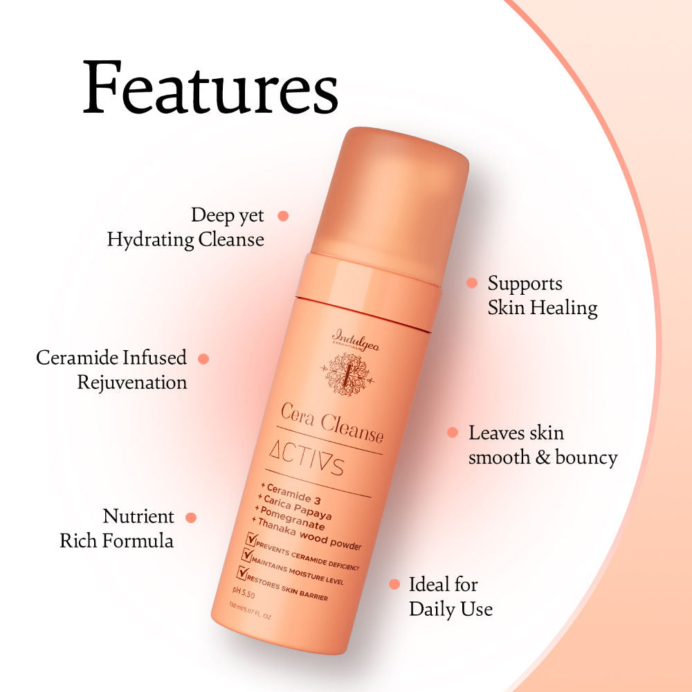 Indulgeo Essentials Cera Cleanse Activs - Ceramide Foaming Face Wash
