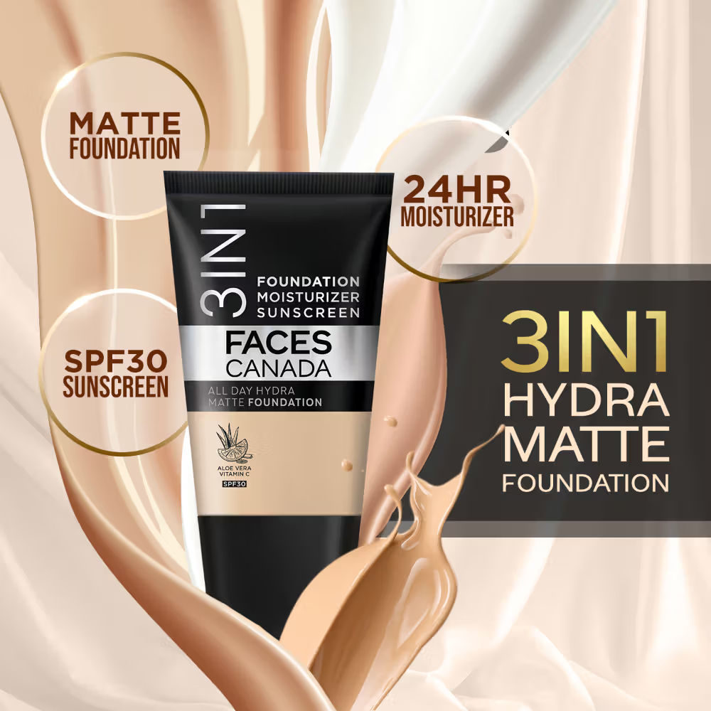 Faces Canada All Day Hydra Matte Mini - 3 In 1 Foundation + Moisturizer + SPF 30