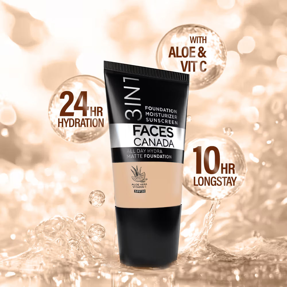 Faces Canada All Day Hydra Matte Mini - 3 In 1 Foundation + Moisturizer + SPF 30