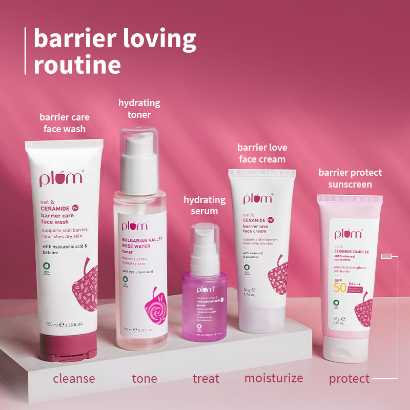 Plum Ceramide & Oat Mineral Sunscreen SPF 50 PA+++ Protects Skin Barrier, For Dry ToNormalSkin