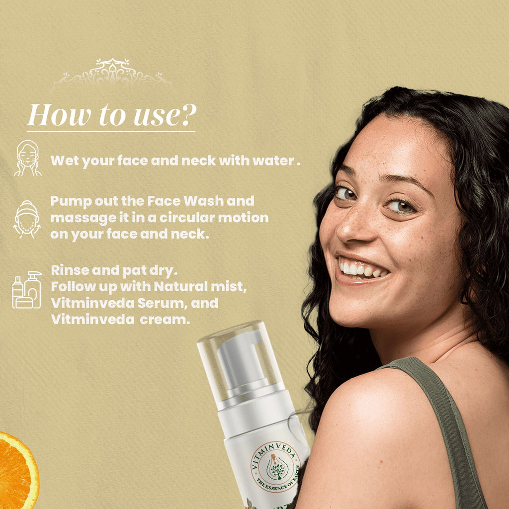 VITMINVEDA Natural Ubtan Foaming Face Wash