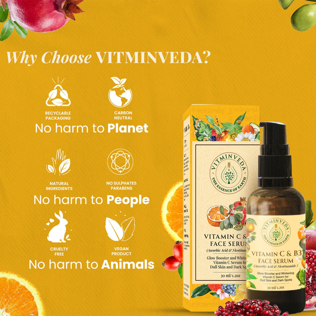 VITMINVEDA Vitamin C & B3 Face Serum For Natural Glow