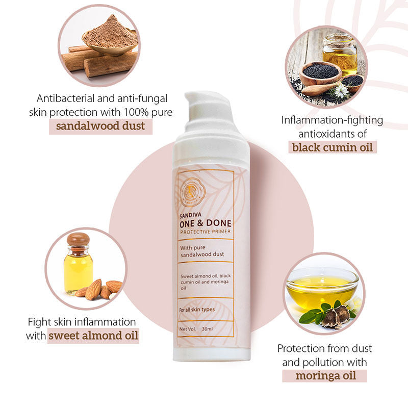 Sandiva One & Done Protective Primer, Pore Minimising, Blurs Fine Lines, Lightweight Face Primer
