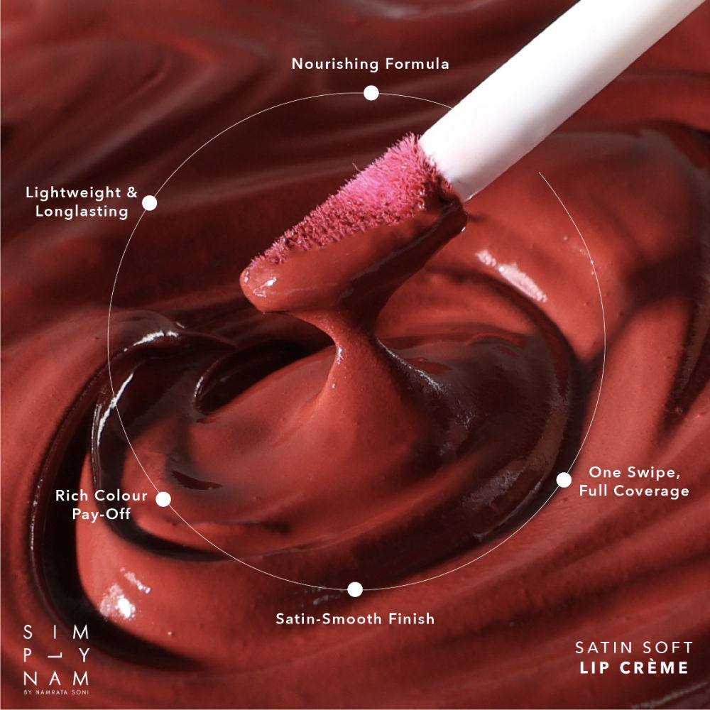 Simply Nam Satin Soft Lip Creme, Hydrating, Botanical Colour for Everyday Lips