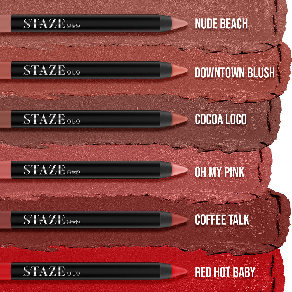 STAZE 9 To 9 Pout On Matte and Smudgeproof Lip Crayon