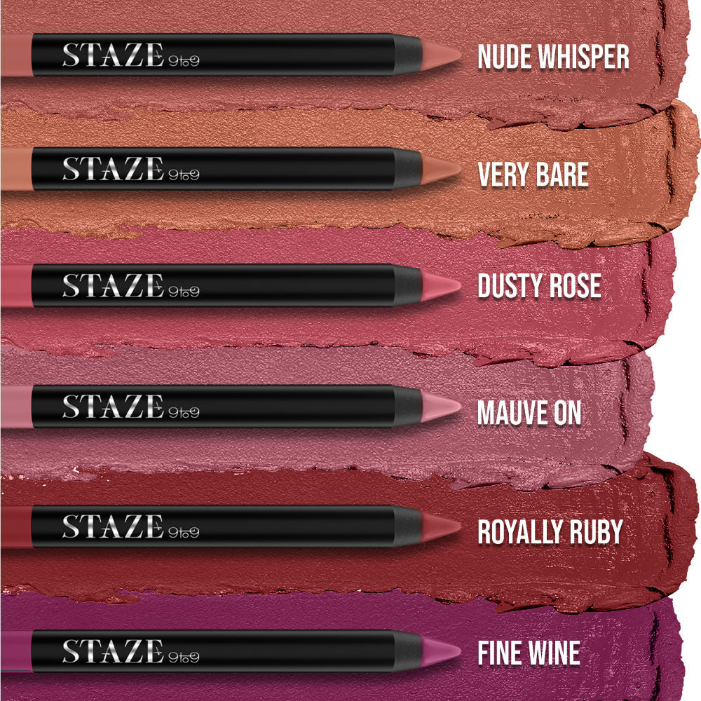 STAZE 9 To 9 Pout On Matte and Smudgeproof Lip Crayon