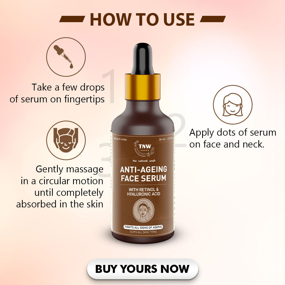 TNW The Natural Wash 0.5% Retinol Serum Anti-Ageing Face Serum For Reduce Fine Lines & Wrinkles