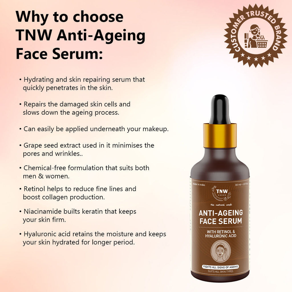 TNW The Natural Wash 0.5% Retinol Serum Anti-Ageing Face Serum For Reduce Fine Lines & Wrinkles