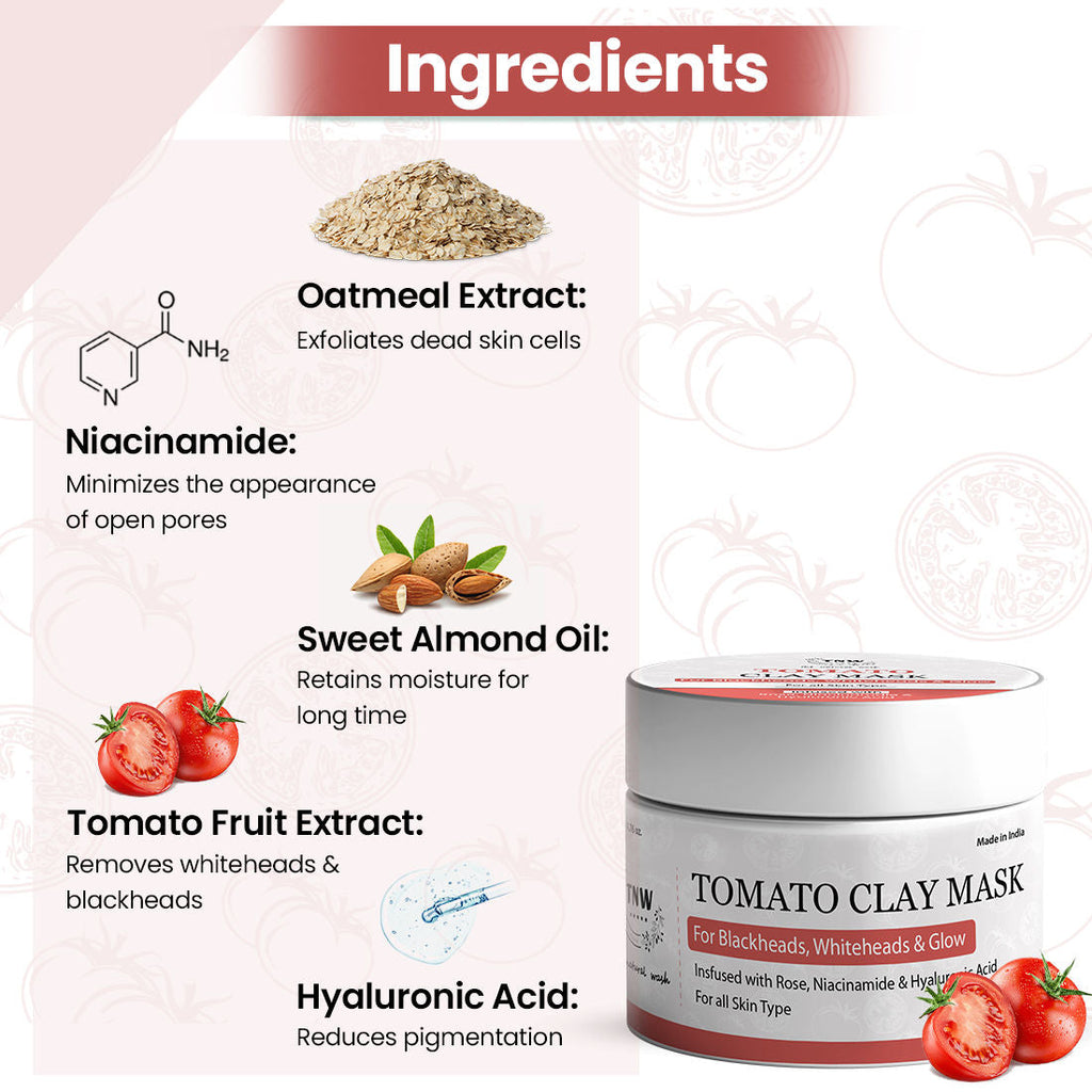 TNW The Natural Wash Tomato Clay Face Mask For Glowing Skin