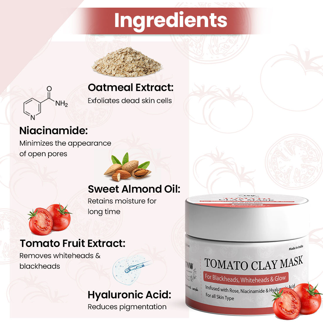 TNW The Natural Wash Tomato Clay Face Mask For Glowing Skin