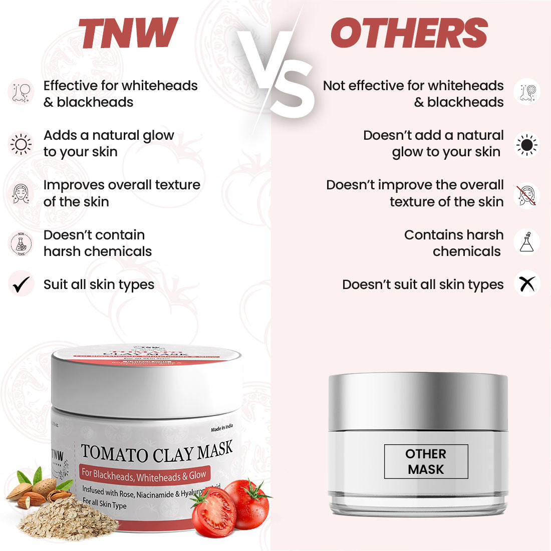 TNW The Natural Wash Tomato Clay Face Mask For Glowing Skin