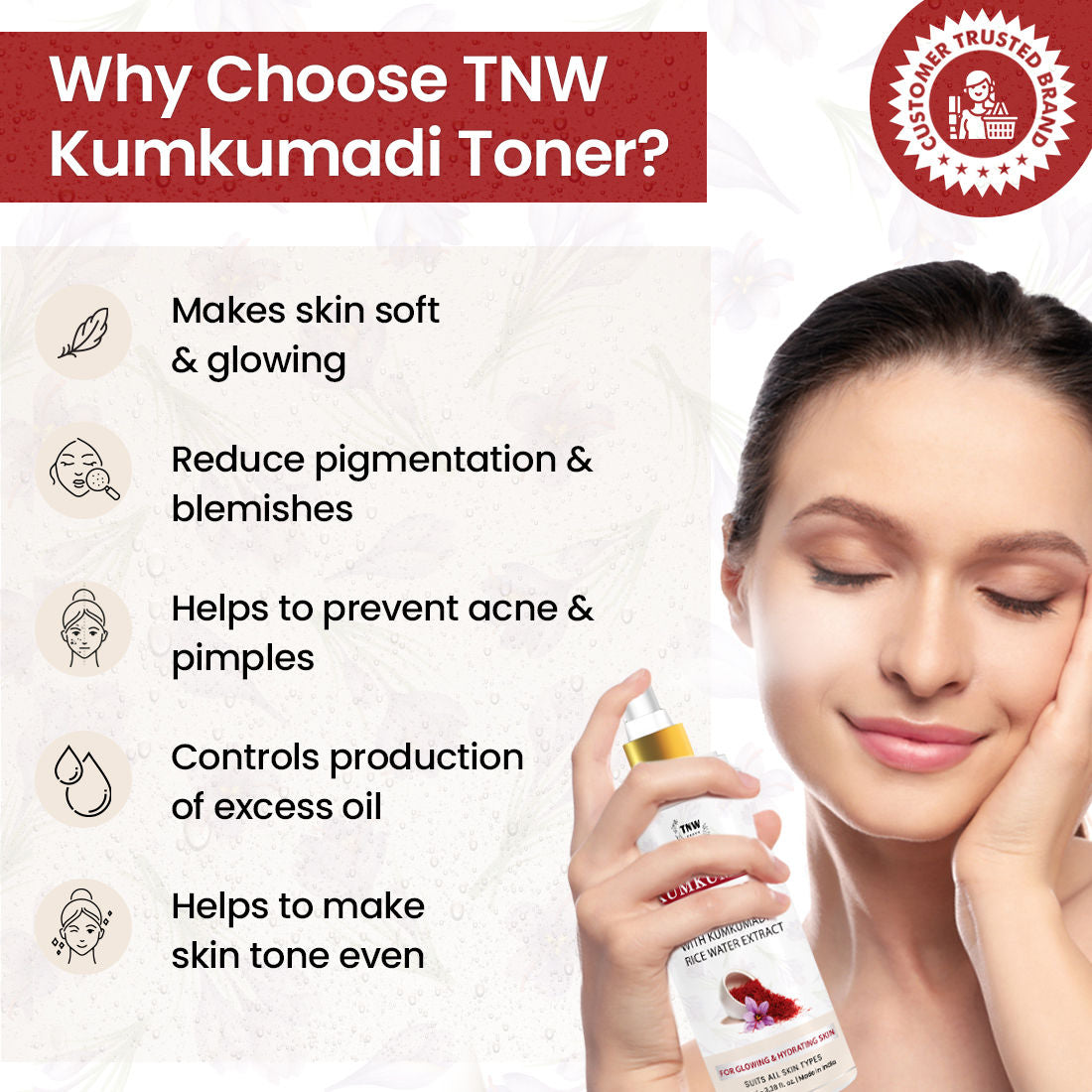 TNW The Natural Wash Kumkumadi Toner With Kumkumadi & Rice Water Extract For Glowing & Hydrating Skin