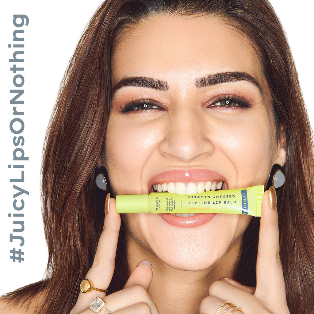 Hyphen Vitamin Infused Peptide Lip Balm - Peach For Dry & Chapped Lip, Hydrates & Moisturizes