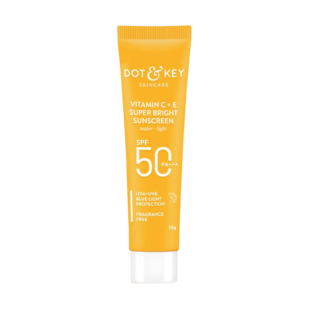 Dot & Key Vitamin C + E Super Bright Sunscreen SPF 50+ PA++++, Water-Light Fluid, Boosts Glow
