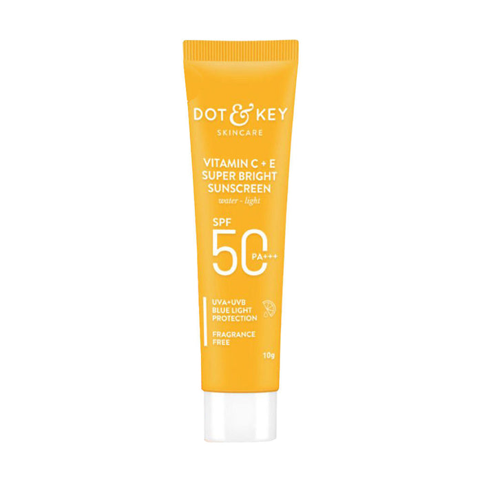 Dot & Key Vitamin C + E Super Bright Sunscreen SPF 50+ PA++++, Water-Light Fluid, Boosts Glow