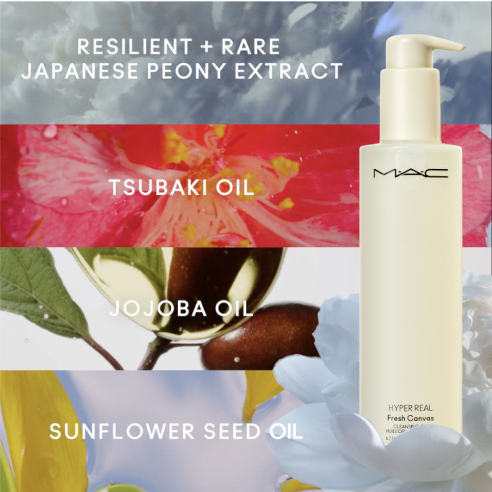 M.A.C Mini Hyper Real Fresh Canvas Cleansing Oil Makeup Remover With Niacinamide, Hyaluronic Acid & Ceramides