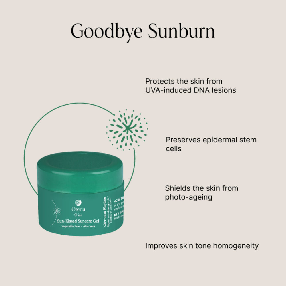 Oteria Sun Kissed Sun Care Gel With Aloe Vera Soothes Sun Damaged Skin, Suited For All Skin Types