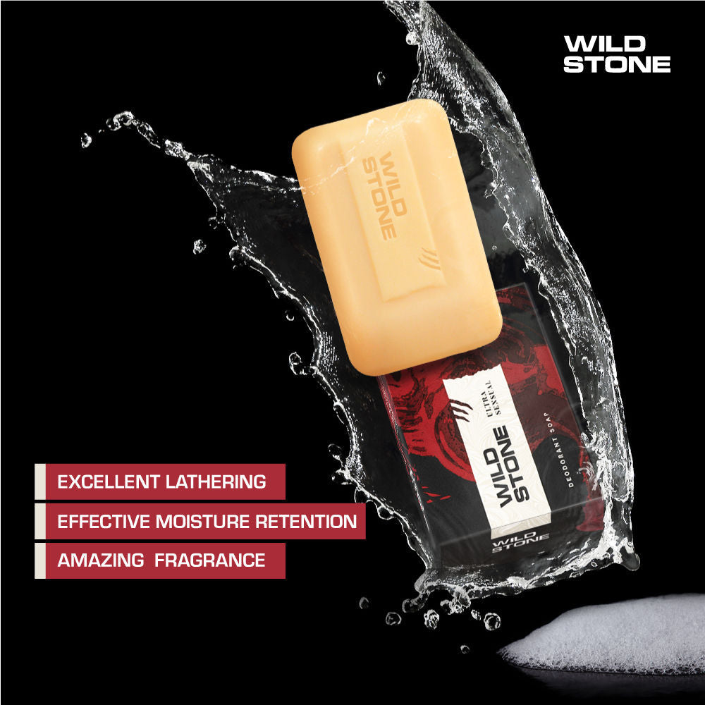 Wild Stone Ultra Sensual & forest Spice Soap for Men - Buy 3 Get 1 Free